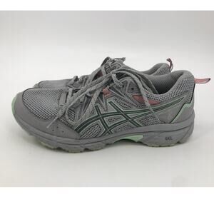 Asics Gel Venture Running Sneaker Womens Size 9.5 Gray Green